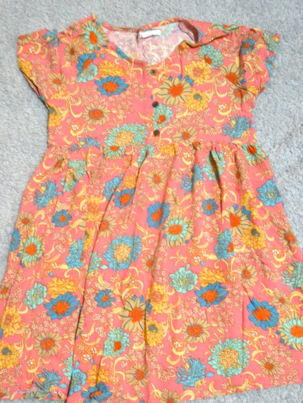O'Neill Coral Floral Short-Sleeve Girls Dress